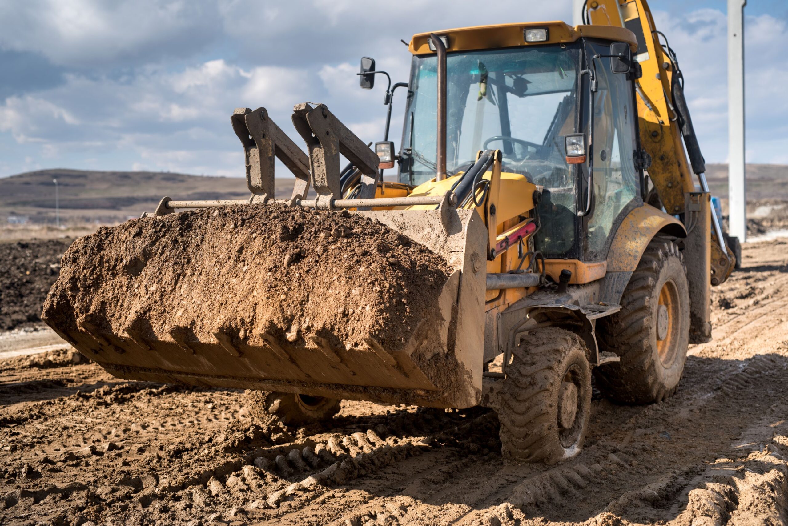 backhoe being used at worksite